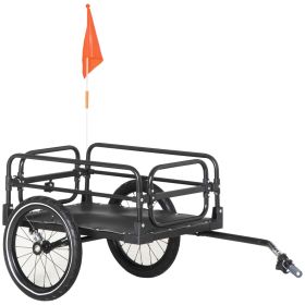 Aosom Bike Cargo Trailer, 16'' Wheels, Suspension, 88 lbs Load Capacity, Durable Transport Cart