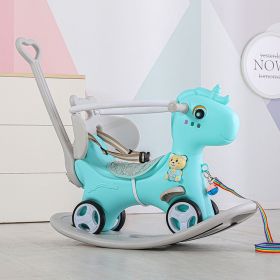 Rocking Horse for Toddlers, Balance Bike Ride On Toys with Push Handle, Backrest and Balance Board for Baby Girl and Boy