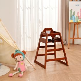 Wooden Baby Booster Chair with Adjustable Height, Easy to Clean, Solid Wood Feeding Seat in Walnut Finish
