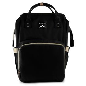 Mummy Diaper Bag Backpack Water-Resistant Large Capacity Travel Nappy Backpack Baby Nursing Handbag for Mom Dad Baby Care (Option: Black)