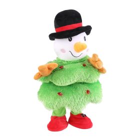 Electric Dancing Singing Plush Toy Twisting Penguin Toy Talking Interactive Mimicking Funny Songs Wiggly Dance Kid Christmas Gift (Color: Snowman, size: One size)