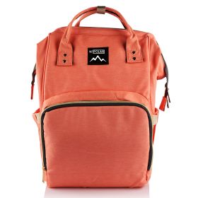 Mummy Diaper Bag Backpack Water-Resistant Large Capacity Travel Nappy Backpack Baby Nursing Handbag for Mom Dad Baby Care (Option: Orange)